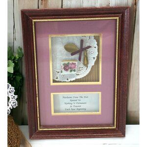 Tea Lover Shadow Box Wall Art Heirlooms from the Past Pink Home Decor